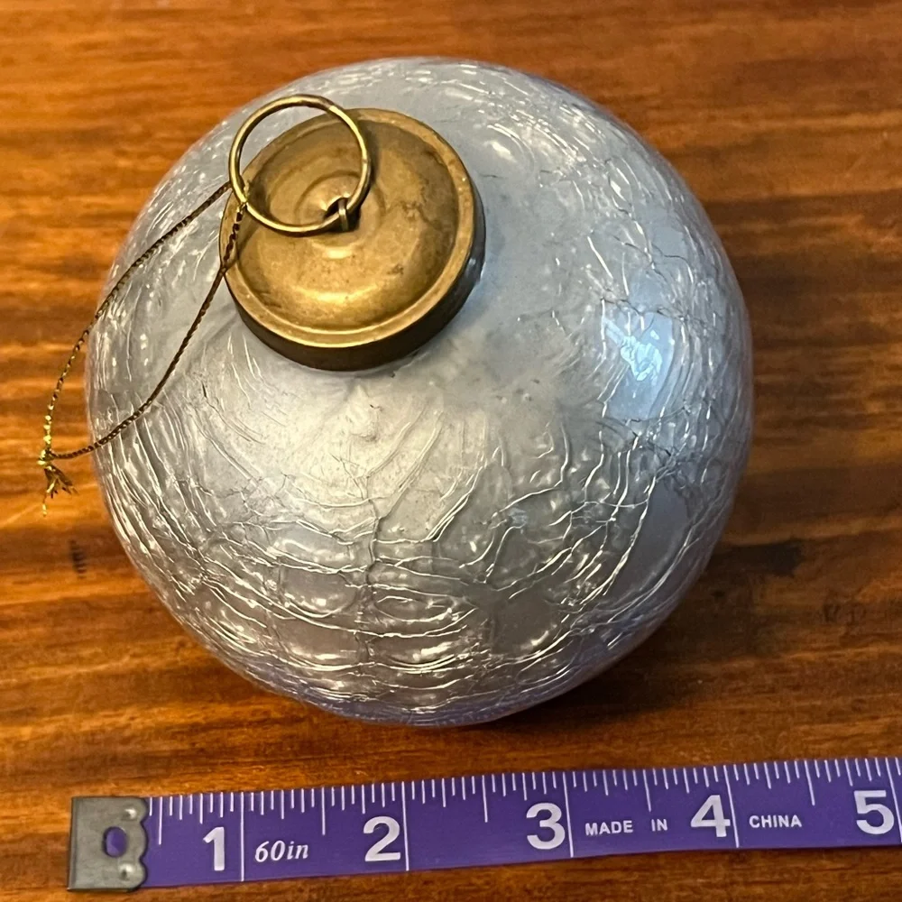 Restoration Hardware Mercury Glass Heavy Christmas ornament silver 3.75”